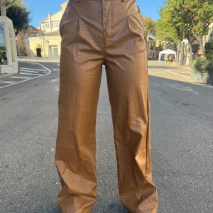 Pantaloni Lumina “Croc Wide” caramello