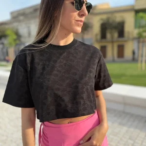 T-shirt Lumina “Little flower” nera