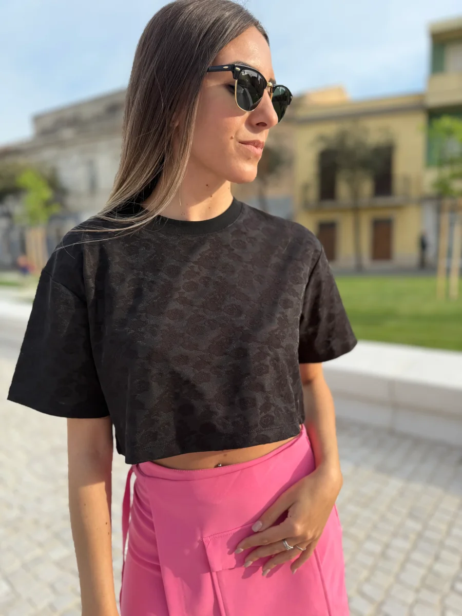 T-shirt Lumina “Little flower” nera