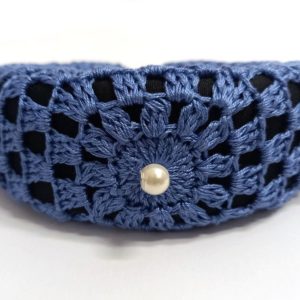 Cerchietto Uncinetto Perla Blu