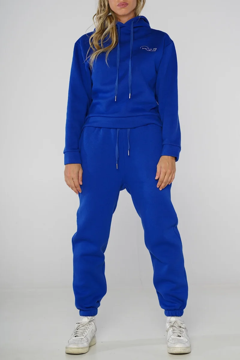 Pantalone Jogger Blu elettrico con ricamo Rue 19 Milano - immagine 2