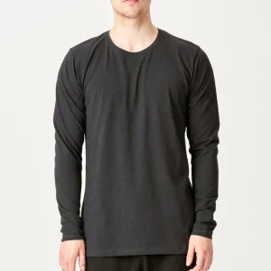 T-shirt muscolare a maniche lunghe-grigio scuro