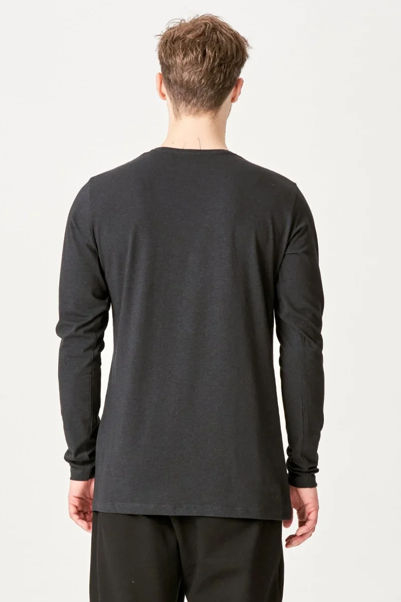 T-shirt muscolare a maniche lunghe-grigio scuro - immagine 3