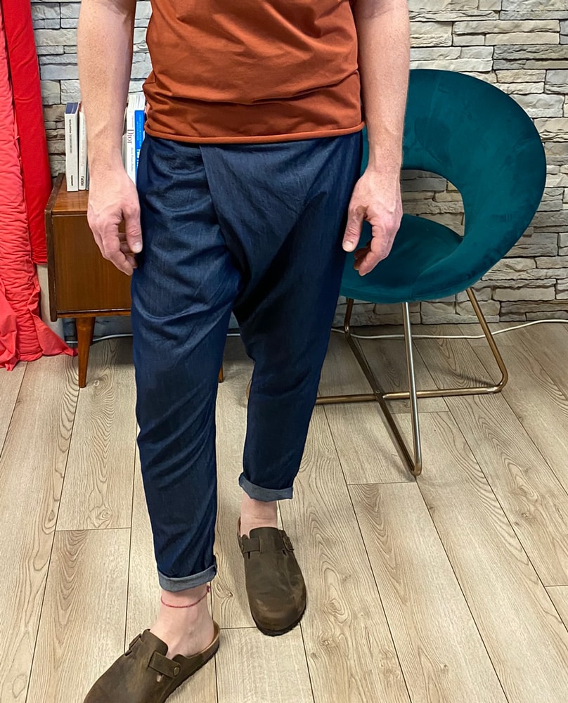 Pantaloni uomo artigianali denim certificato pantaloni oeko tex Elegance - immagine 2