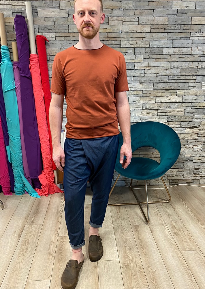 Pantaloni uomo artigianali denim certificato pantaloni oeko tex Elegance - immagine 4