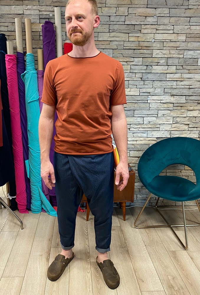 Pantaloni uomo artigianali denim certificato pantaloni oeko tex Elegance - immagine 5