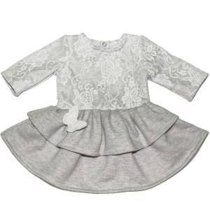 Abito da bambina in felpa grigia