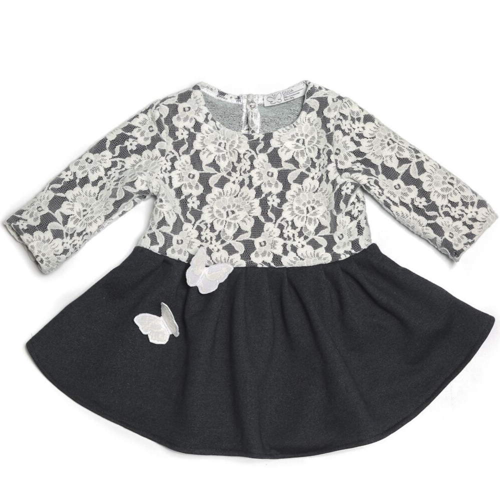 Abito da bambina in felpa blu - immagine 2