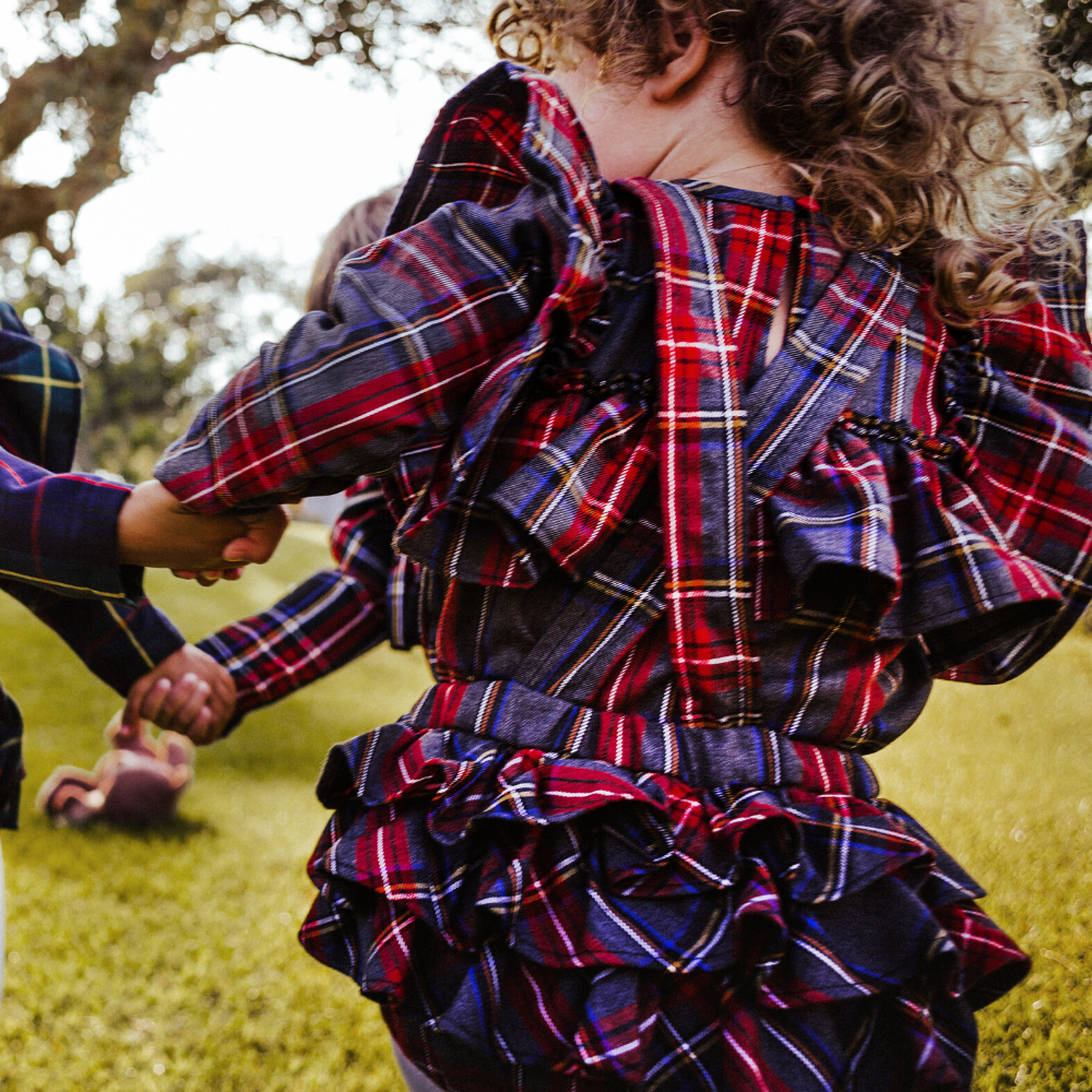 Terminato Camicetta body Emma scozzese Grigio e Rosso - immagine 7