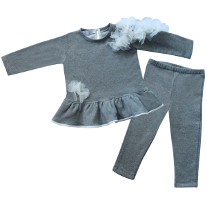 Completo fiori bianchi da bambina