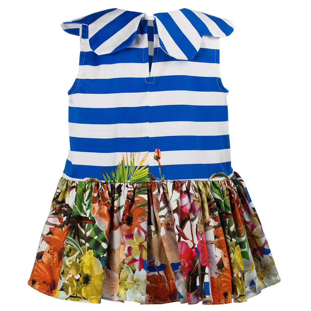 Abito Pagliaccetto Aurora bimba righe e fiori - immagine 5