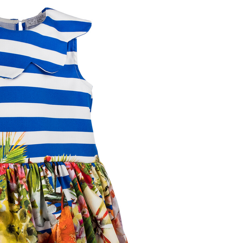 Abito Pagliaccetto Aurora bimba righe e fiori - immagine 6