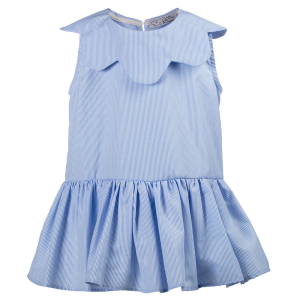 Abito Pagliaccetto Aurora bimba a righe azzurre