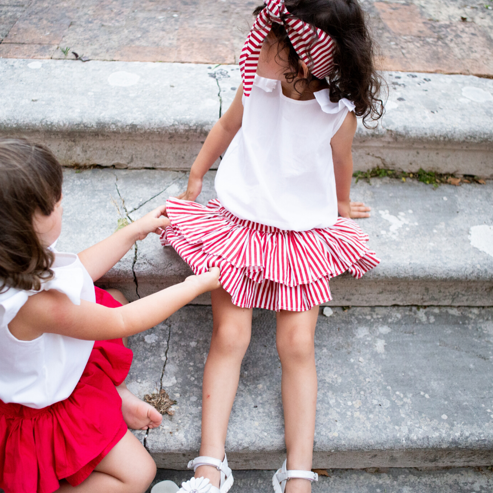Terminata Fascia Linda per Capelli a Righe Rosse - immagine 4