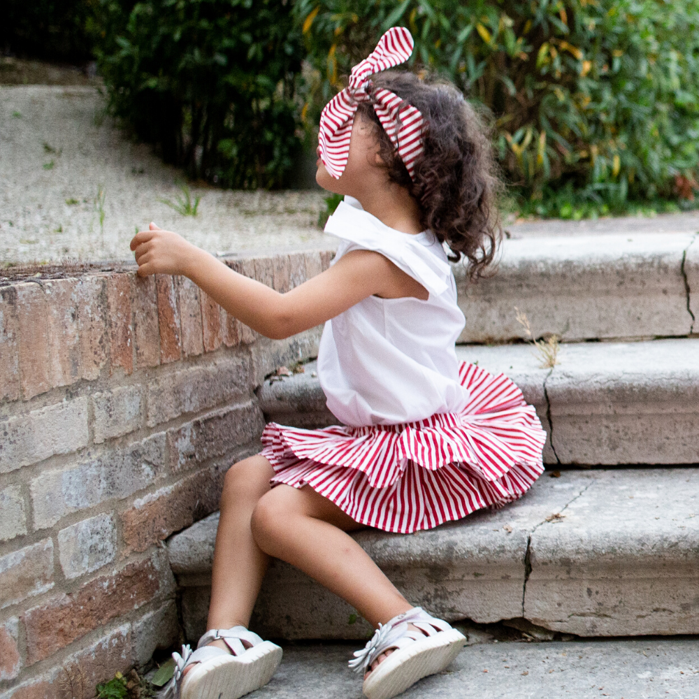 Terminata Fascia Linda per Capelli a Righe Rosse - immagine 3