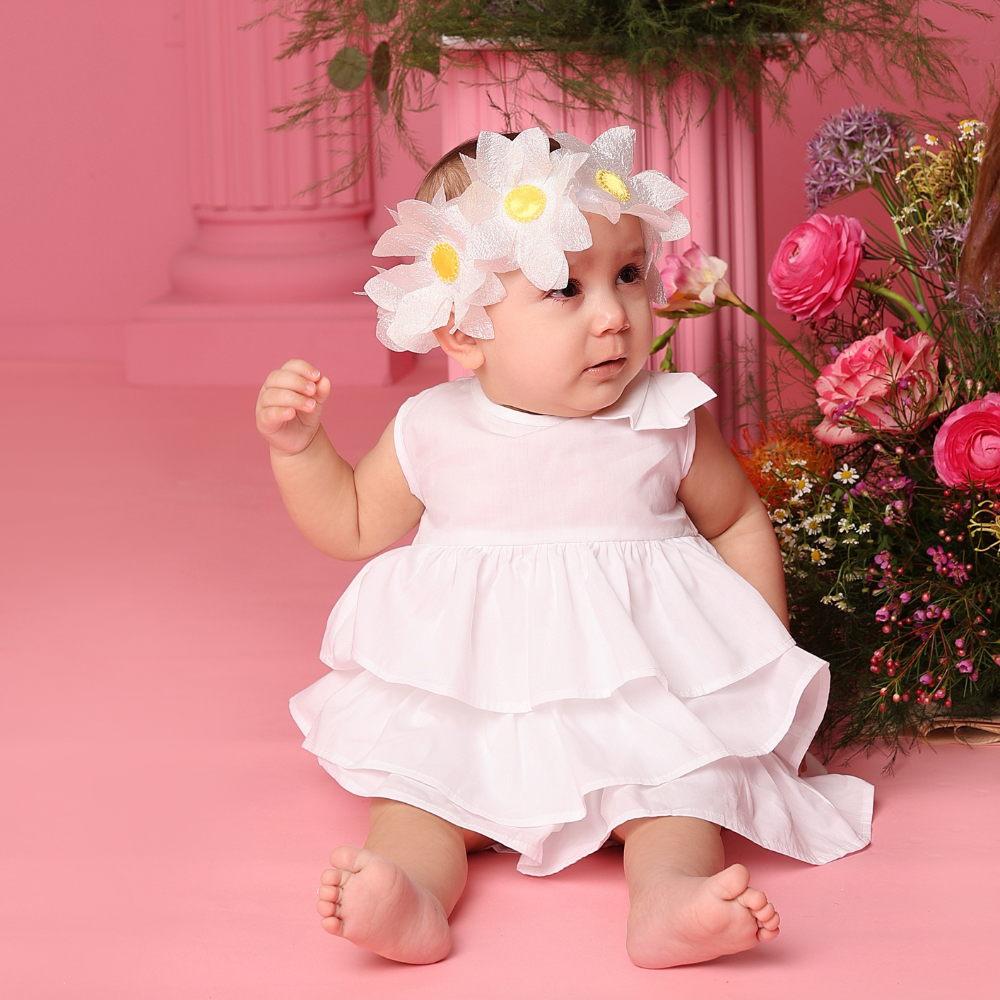 Abito Beatrice da cerimonia bambina bianco - immagine 3