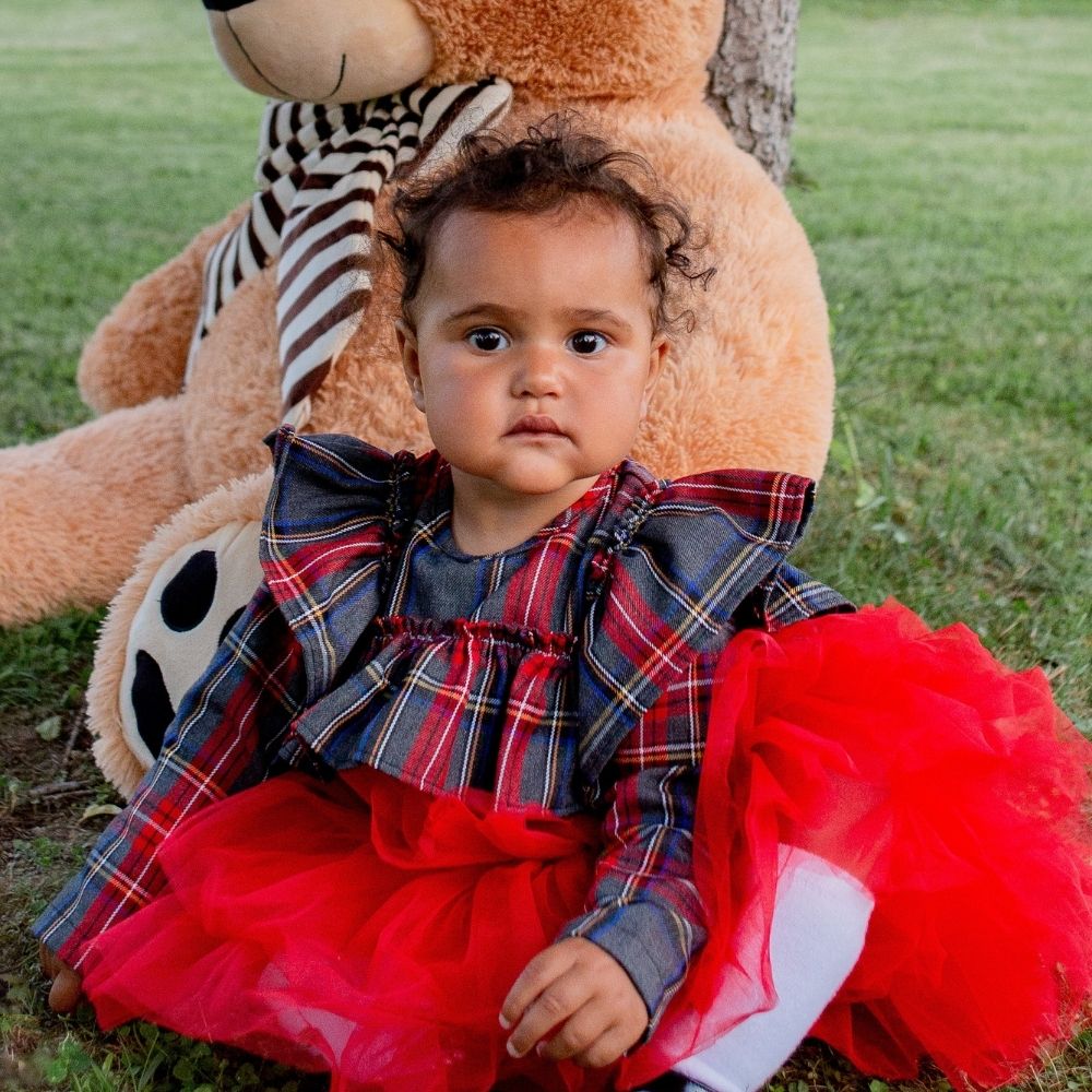 Terminato Camicetta body Emma scozzese Grigio e Rosso - immagine 8