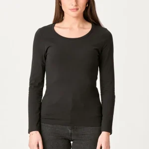 T-shirt di base a maniche lunghe-nero