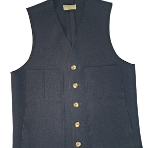 Eleganza Casual: Gilet in Lana Cotta blu con Rifiniture in Alcantara