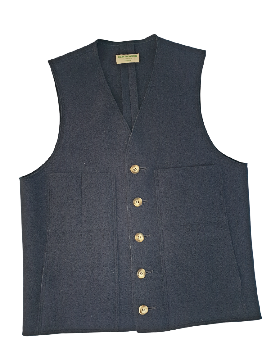 Eleganza Casual: Gilet in Lana Cotta blu con Rifiniture in Alcantara - immagine 2