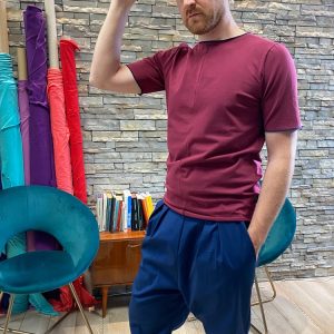 Maglie artigianali uomo, personalizzabili, color vino