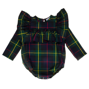 Camicia body Emma scozzese verde e blu