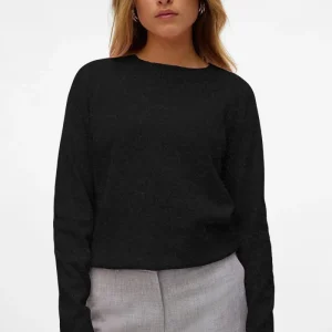 Camicetta Doffy con scollo a O - Nero Melange