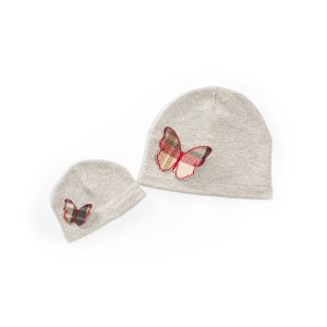 Cappello Bambina invernale farfalla scozzese