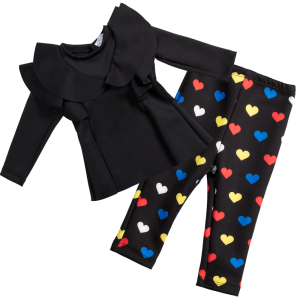 Completo bambina a cuori