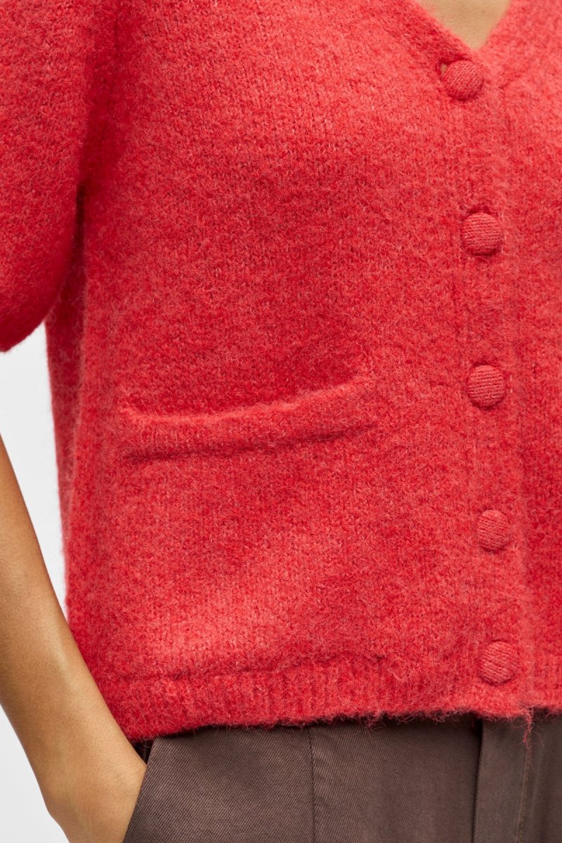 Cardigan in maglia con scollo a V Saggia - Poinsettia Melange - immagine 4