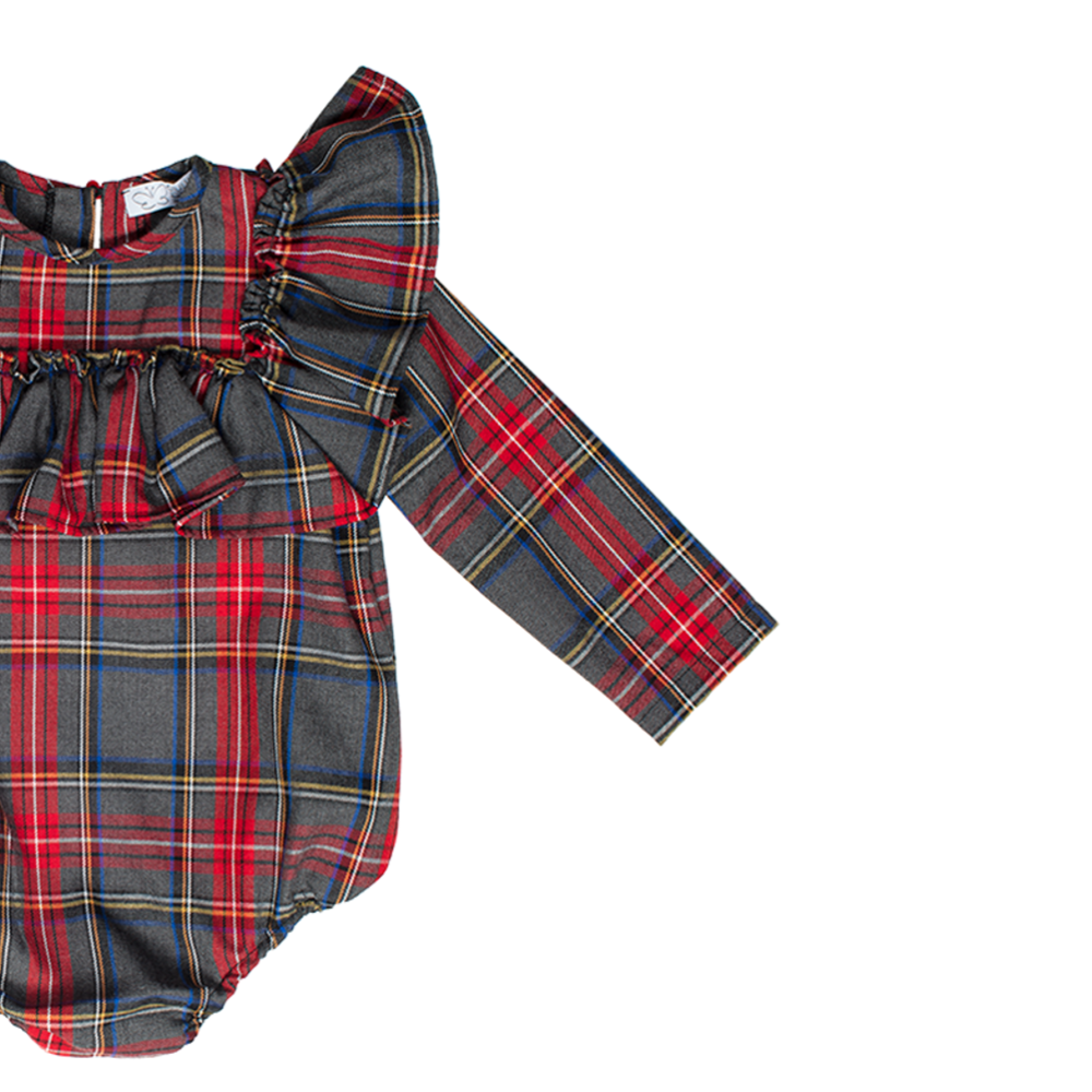 Terminato Camicetta body Emma scozzese Grigio e Rosso - immagine 3