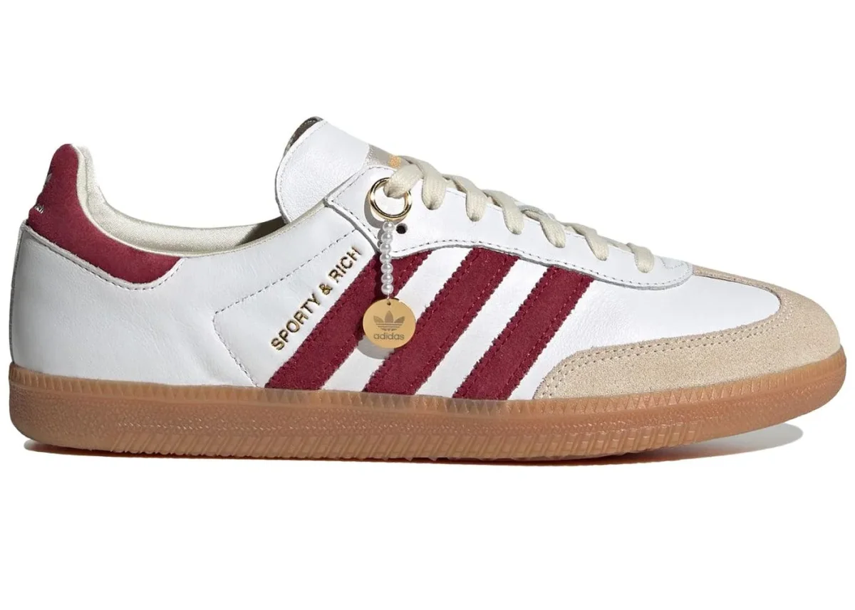 adidas samba sporty & rich white collegiate burgundy