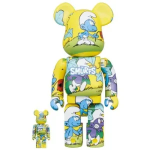 BEARBRICK 100% 400% THE SMURFS THE PURPLE SMURFS