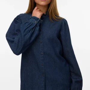 Camicia Atla Frill Dnm - Denim blu scuro