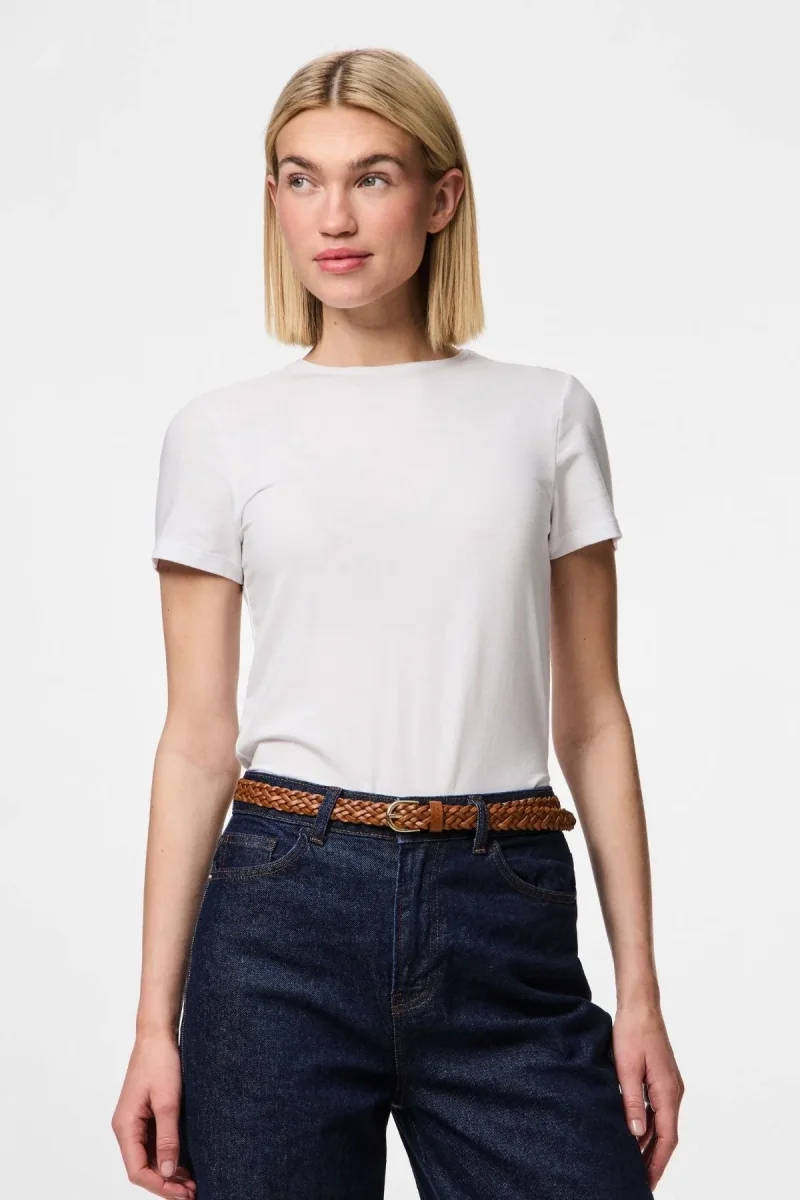 Avery in pelle intrecciata Slim Cintura - cognac - immagine 2