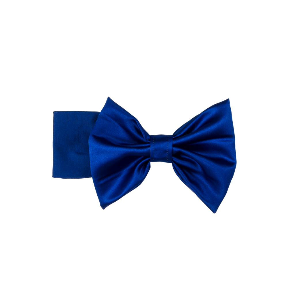 Terminata Fascia per capelli con fiocco in raso enorme blu - immagine 2