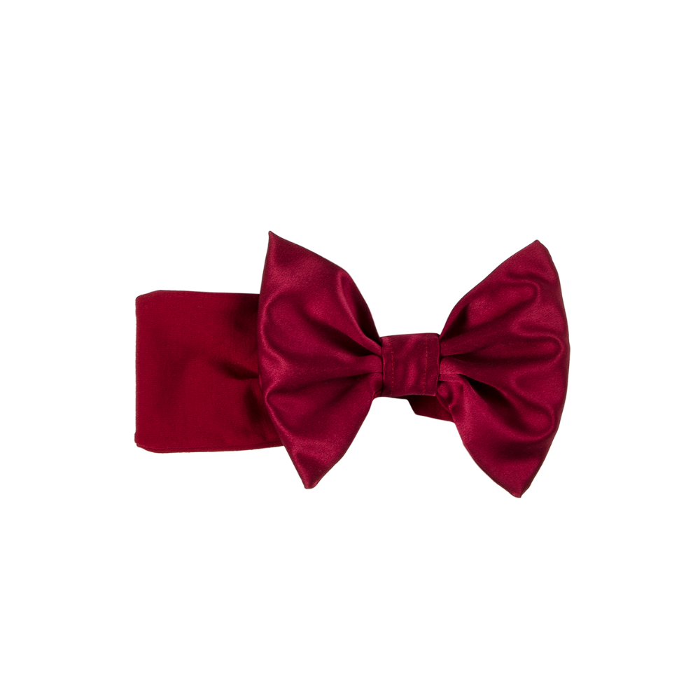 Terminata Fascia per capelli con fiocco in raso enorme rosso bordeaux