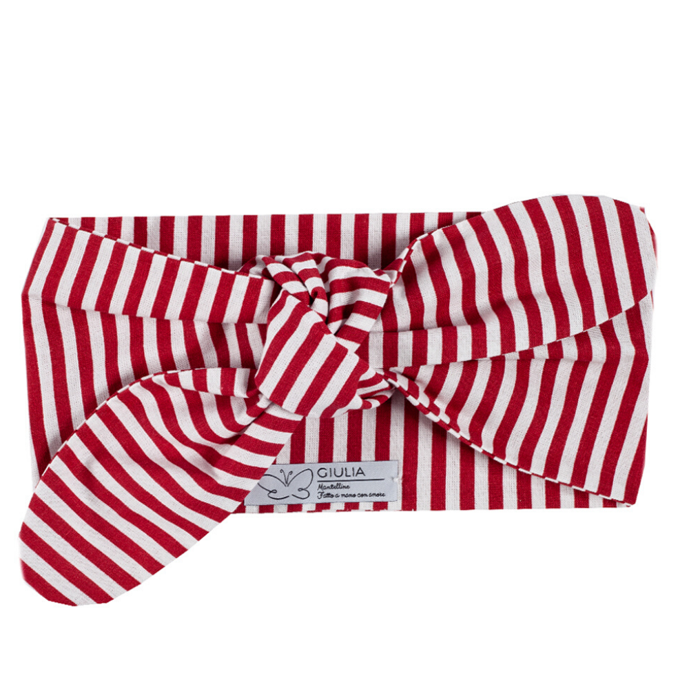 Terminata Fascia Linda per Capelli a Righe Rosse - immagine 2