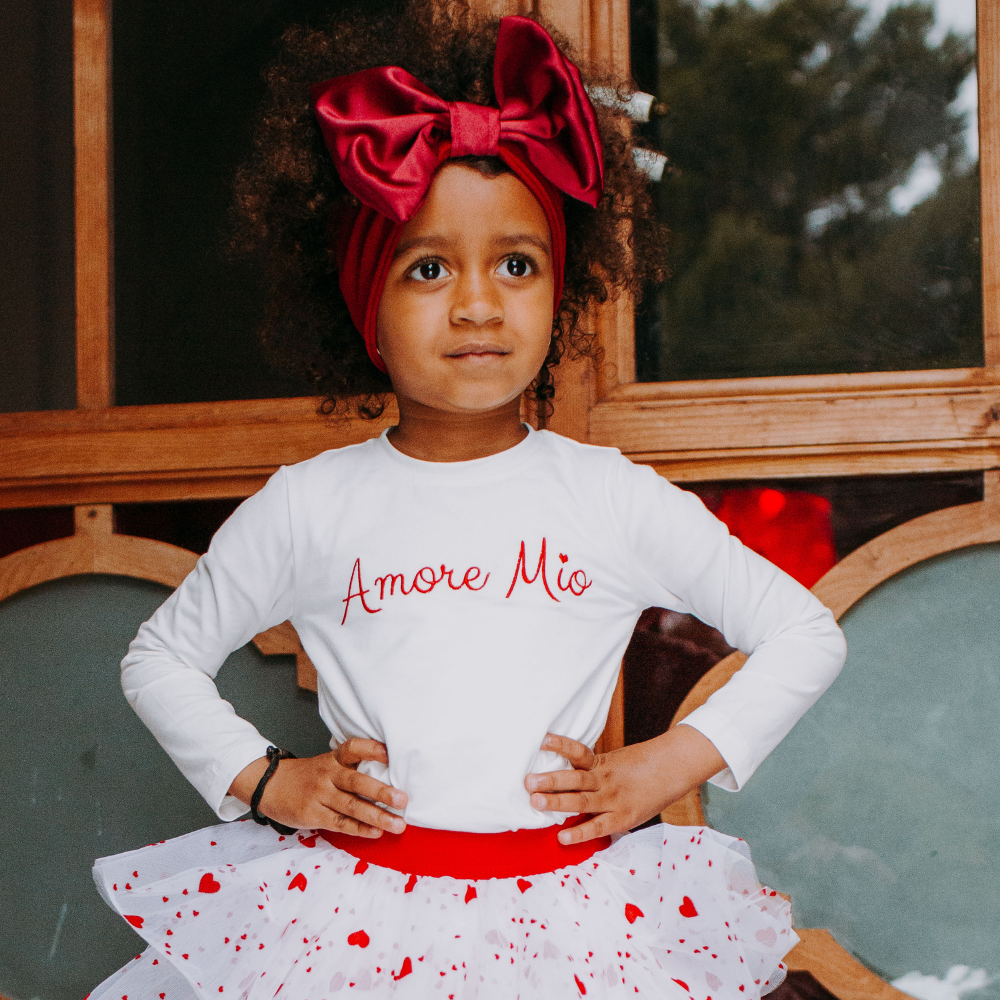 Terminata Fascia per capelli con fiocco in raso enorme rosso bordeaux - immagine 4