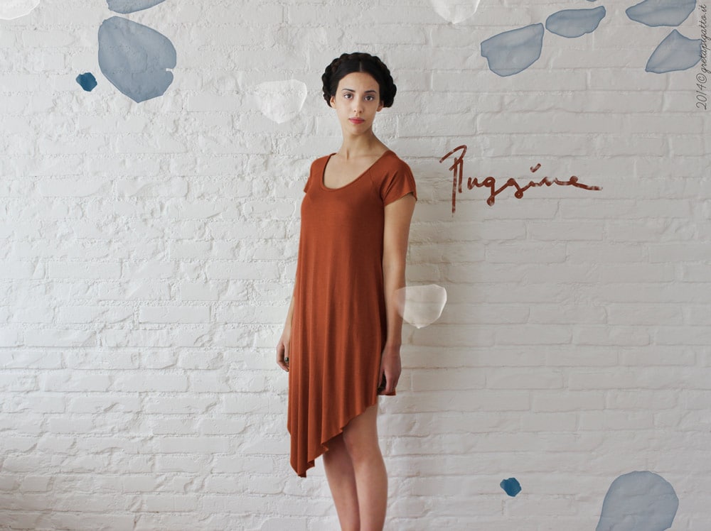 Maglia artigianale donna, top asimmetrico, pezzo unico athena - immagine 5