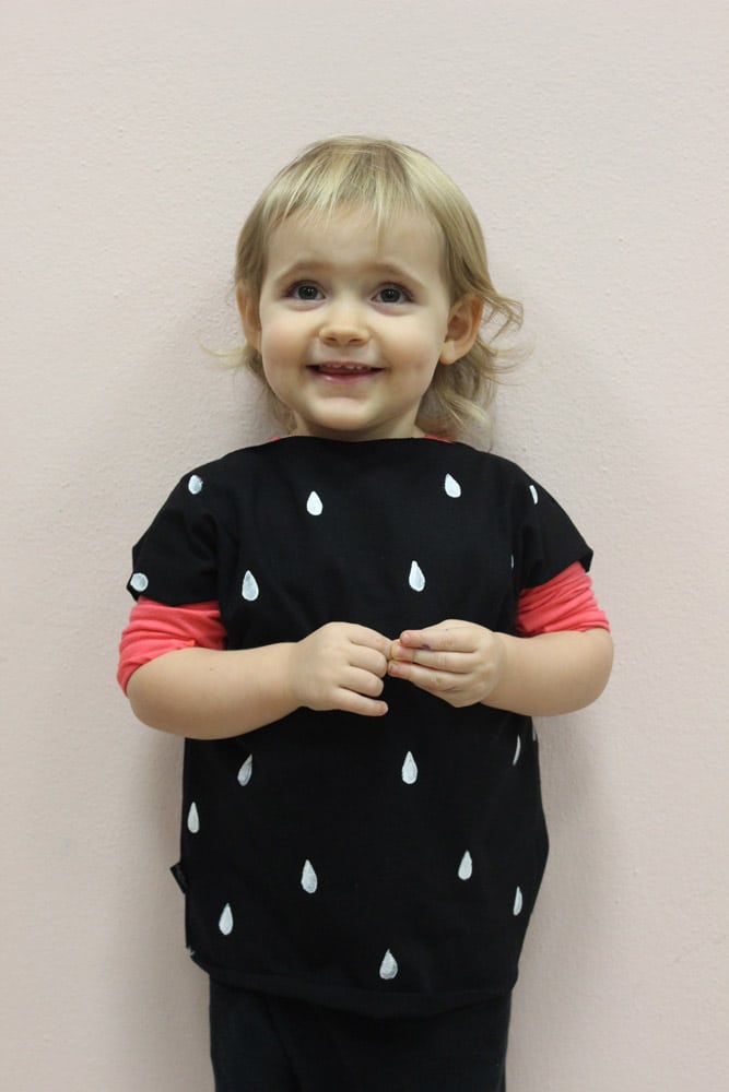 magliette personalizzate bambina goccioline dipinte a mano - immagine 4