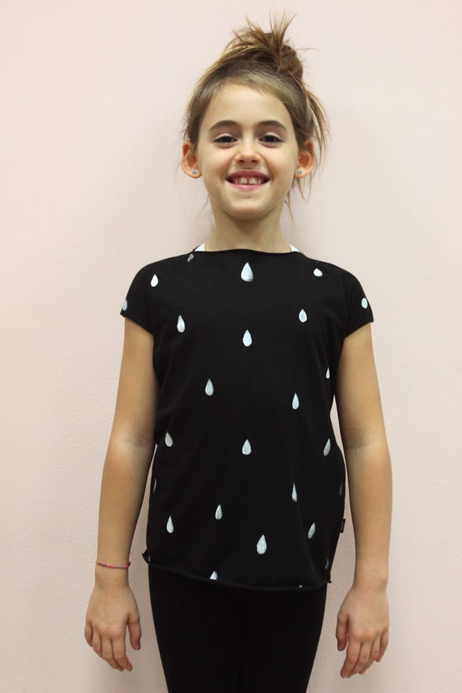 magliette personalizzate bambina goccioline dipinte a mano - immagine 3