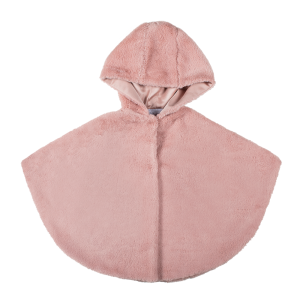 Mantellina pelliccia ecologica rosa cipria