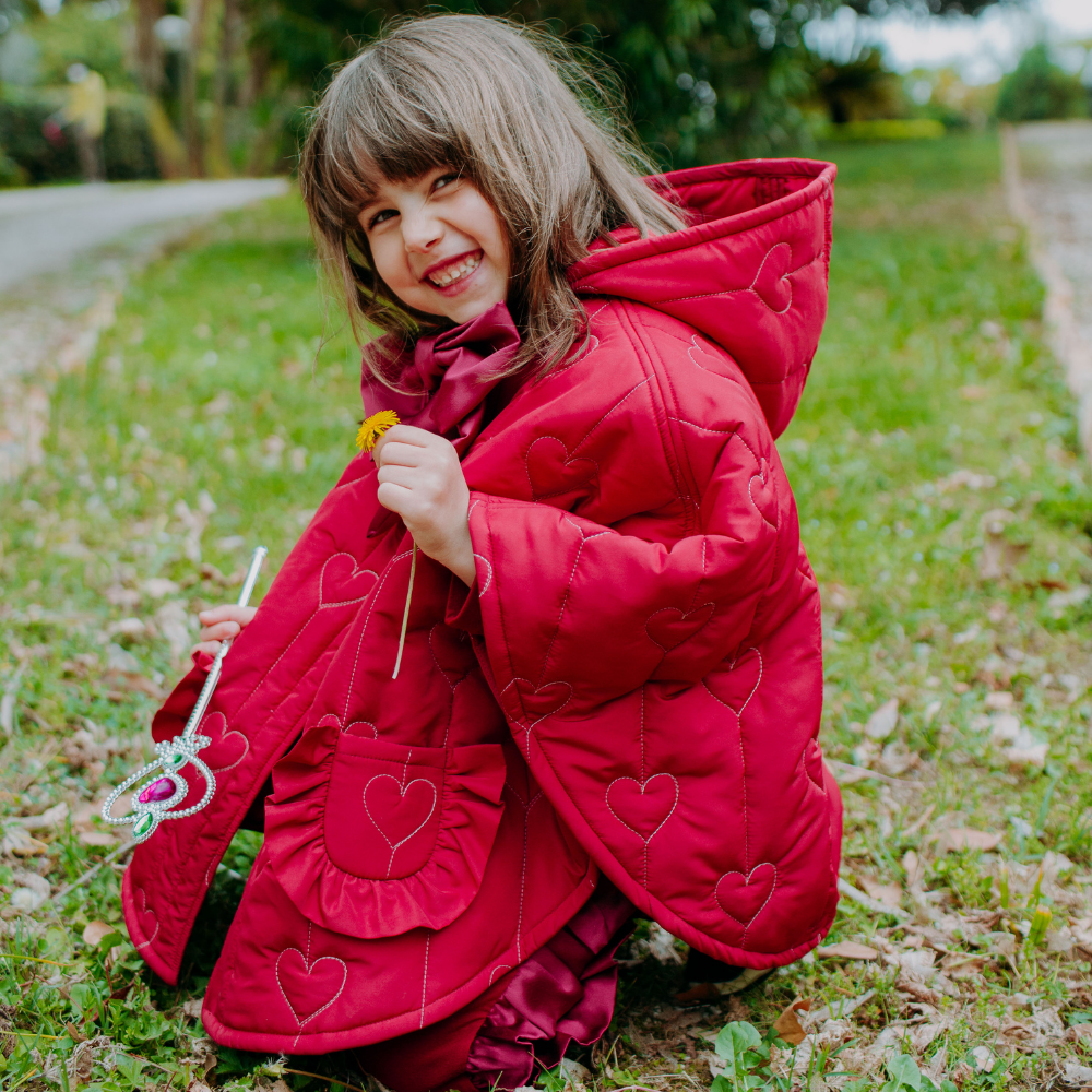 Terminata Mantellina Piumino Cappuccetto Rosso a cuori - immagine 8