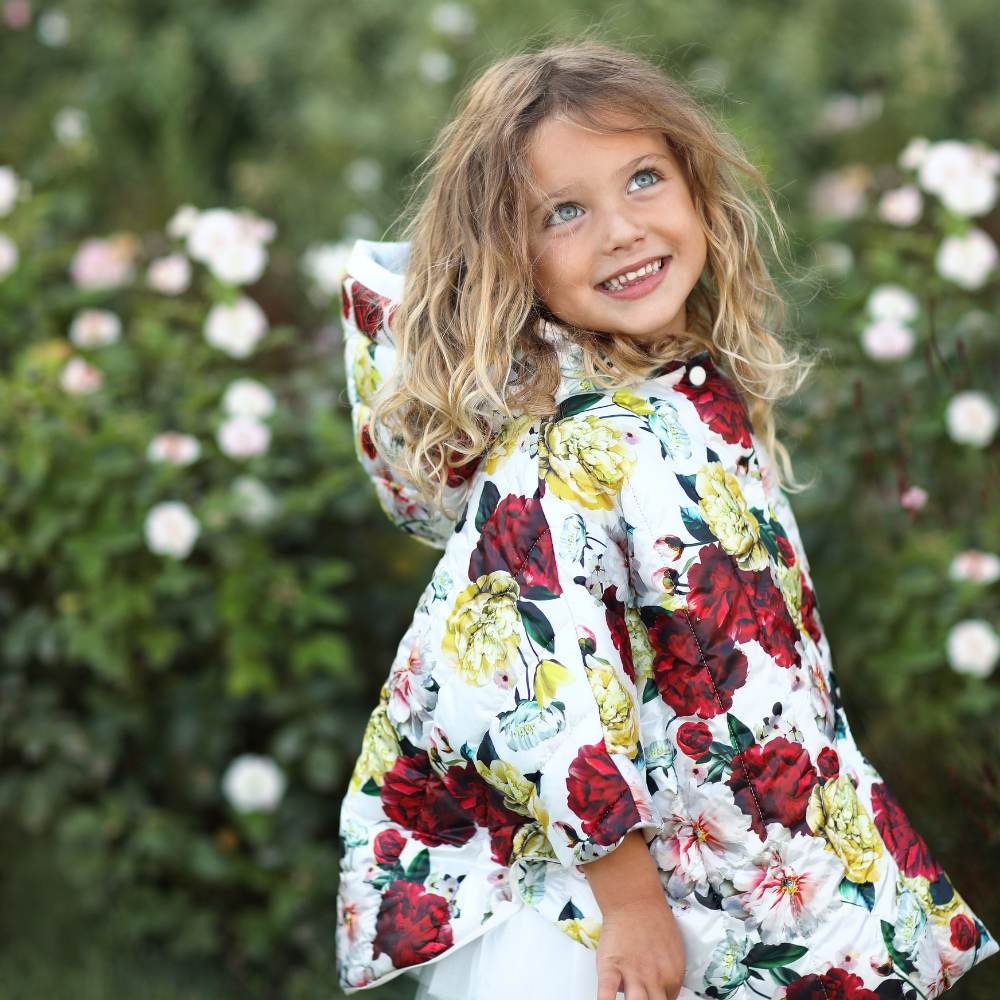 Terminata Piumino Mantellina a fiori da bambina - immagine 5