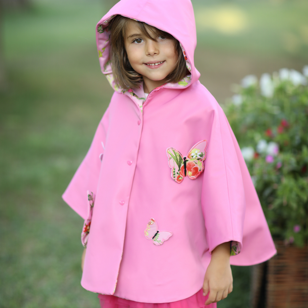 Terminata Mantellina impermeabile a fiori e farfalle - immagine 7