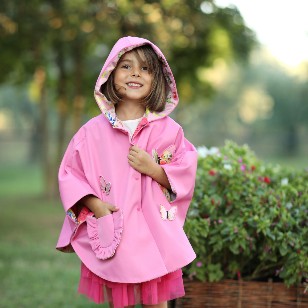 Terminata Mantellina impermeabile a fiori e farfalle - immagine 5