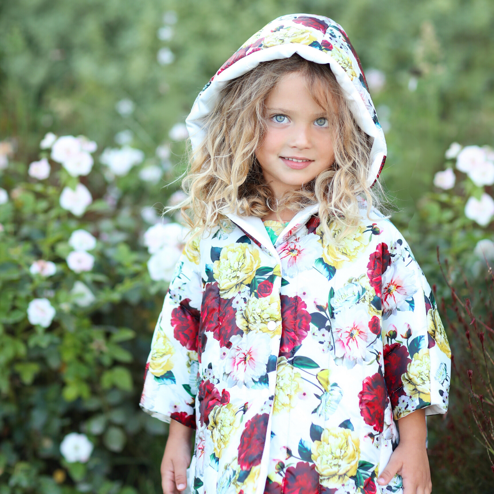 Terminata Piumino Mantellina a fiori da bambina - immagine 4