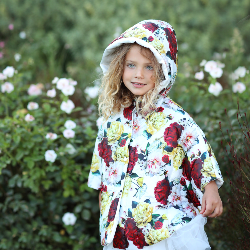 Terminata Piumino Mantellina a fiori da bambina - immagine 6