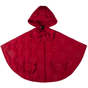 Terminata Mantellina Piumino Cappuccetto Rosso a cuori